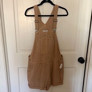 Old Navy Caramel Tan Short Denim Overalls